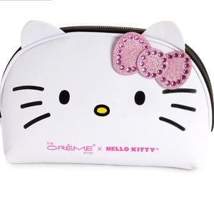 Hello Kitty x The Creme Shop Bling Bling pink bow makeup cosmetics bag new NWT